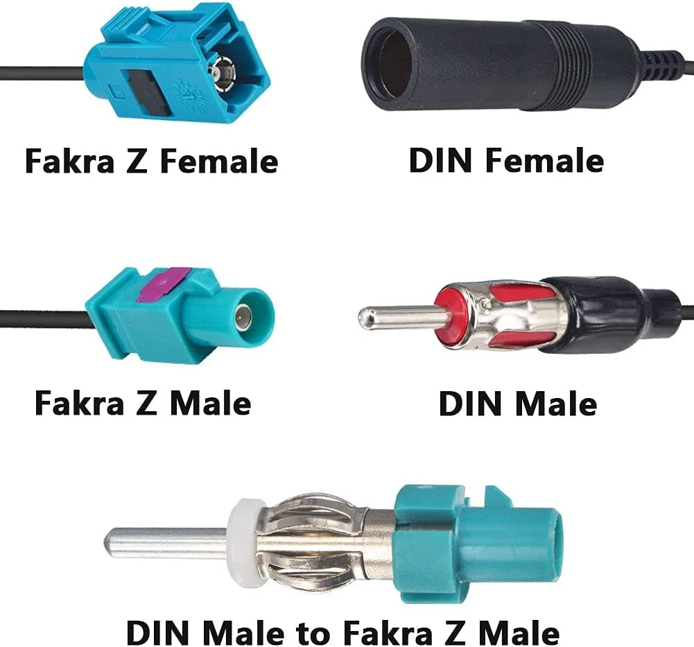 DIN (Motorola) Male to Fakra Male Antenna Adapter Connector