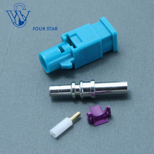 Fakra Z SMB Male Crimp RF Coaxial Connector for Rg174 Cable (water blue)