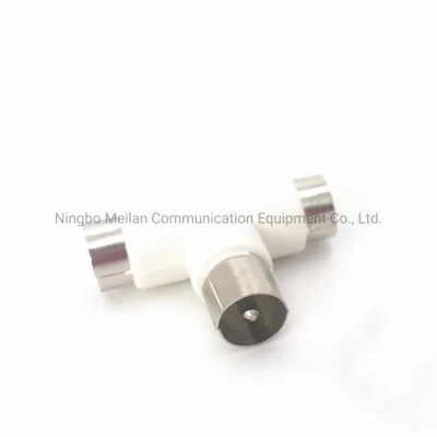 T-Type Splitter Connector 3 Way Female to Two Female Plug RF Coaxial Connector